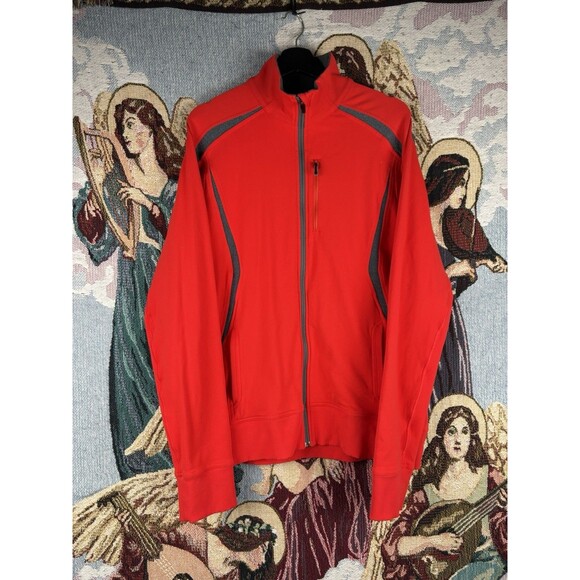 Lululemon Jacket Mens Large Red Kung Fu Full Zip Performance Long Sleeve - Picture 1 of 8